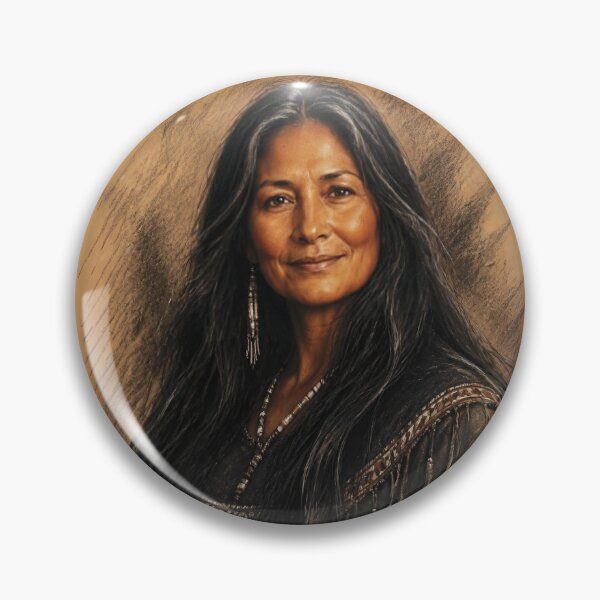 Item preview, Charcoal and Pastel Portrait of a Native american Woman designed and sold by Lucia Amaris Art.