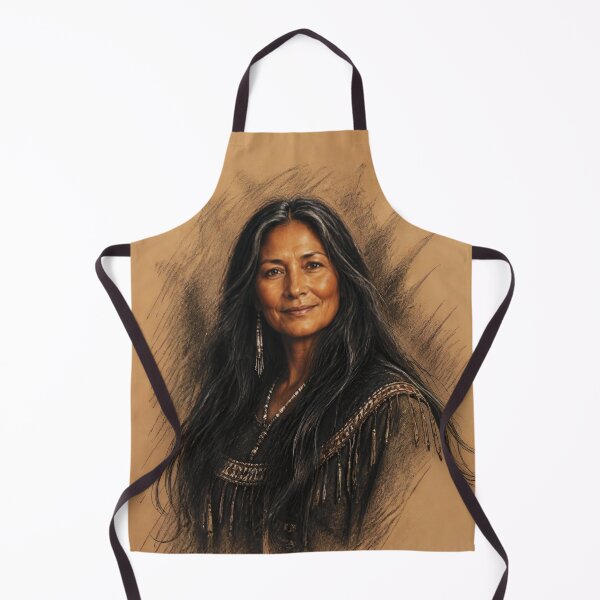 Item preview, Charcoal and Pastel Portrait of a Native american Woman designed and sold by Lucia Amaris Art.