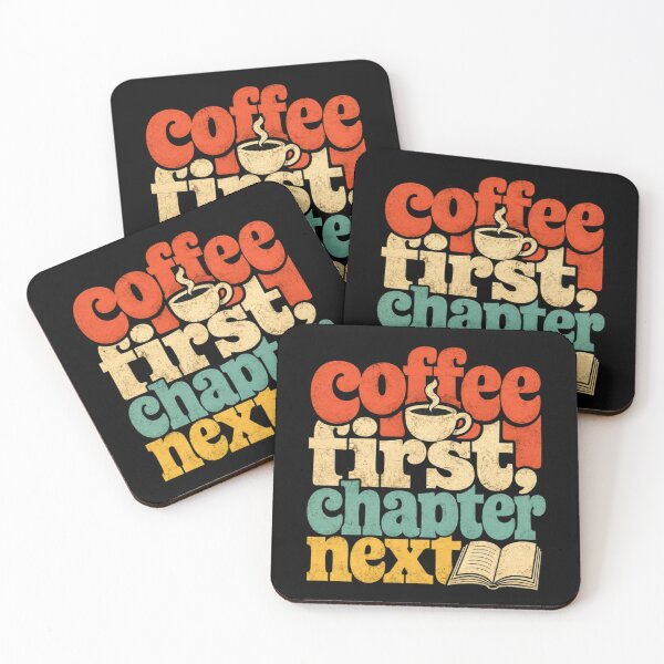 Item preview, Coffee First, Chapter Next – Funny Book Lover Coffee Reading Vintage Retro Design designed and sold by Noirvasca.