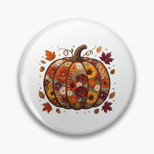 Item preview, Floral Fall Pumpkin designed and sold by CharmiA Fox.