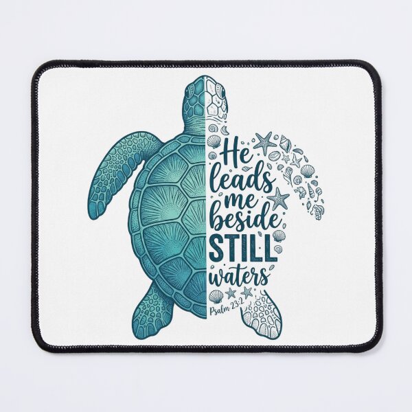 Item preview, He Leads Me Beside Still Waters Sea Turtle Christian Psalm 23 designed and sold by raedattia.
