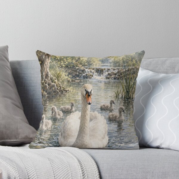 Item preview, Mother and Cygnets on the River - Wildlife at the River Series (Portrait) designed and sold by Island Pace Design.