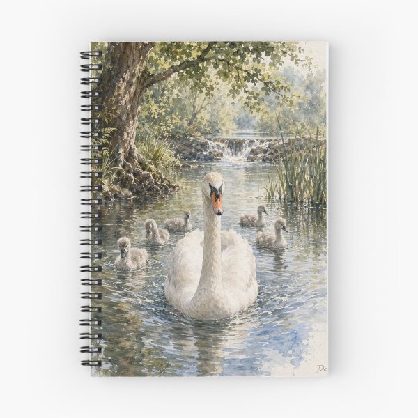 Item preview, Mother and Cygnets on the River - Wildlife at the River Series (Portrait) designed and sold by Island Pace Design.