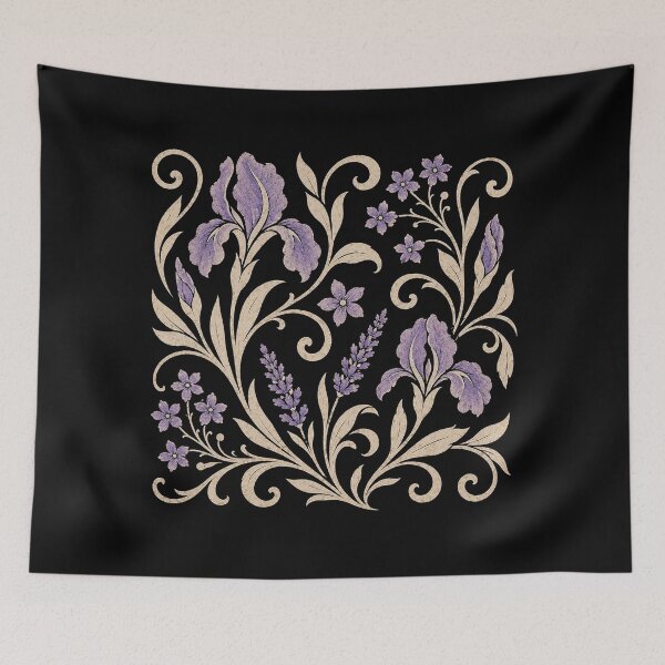 Item preview, Iris & Lavender Botanical Ornament designed and sold by PetalGarden.