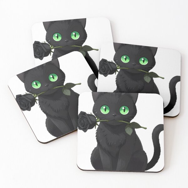 Item preview, Gothic Black Cat Black Rose designed and sold by IllumeInk.