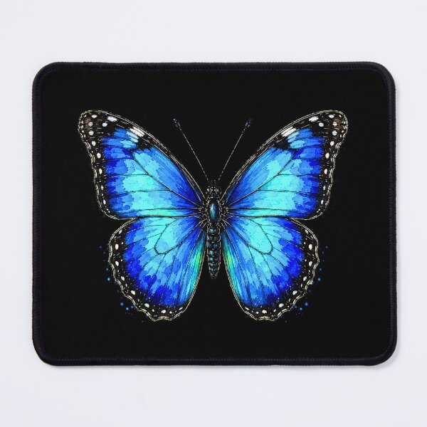 Item preview, Blue Morpho Butterfly Watercolor Art – Vibrant Blue Nature Illustration designed and sold by ColorSplash123.