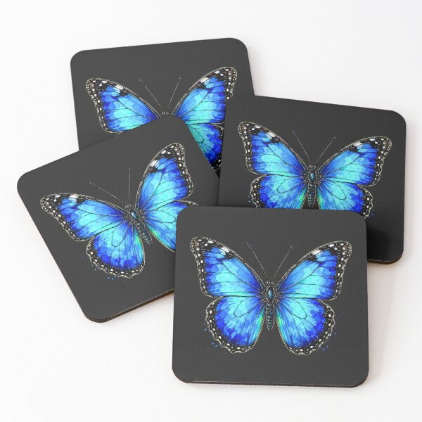 Item preview, Blue Morpho Butterfly Watercolor Art – Vibrant Blue Nature Illustration designed and sold by ColorSplash123.