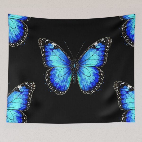 Item preview, Blue Morpho Butterfly Watercolor Art – Vibrant Blue Nature Illustration designed and sold by ColorSplash123.