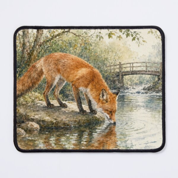 Item preview, Old Fox at the River - Wildlife at the River Series (Landscape) designed and sold by Island Pace Design.
