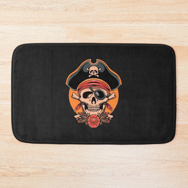 Item preview, Pirate Skull with Eyepatch & Crossbones Vintage Cartoon Illustration designed and sold by kumardeepak94.