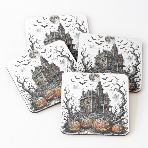 Item preview, Halloween Haunted House with Jack-o-Lanterns designed and sold by BloopyWorks.