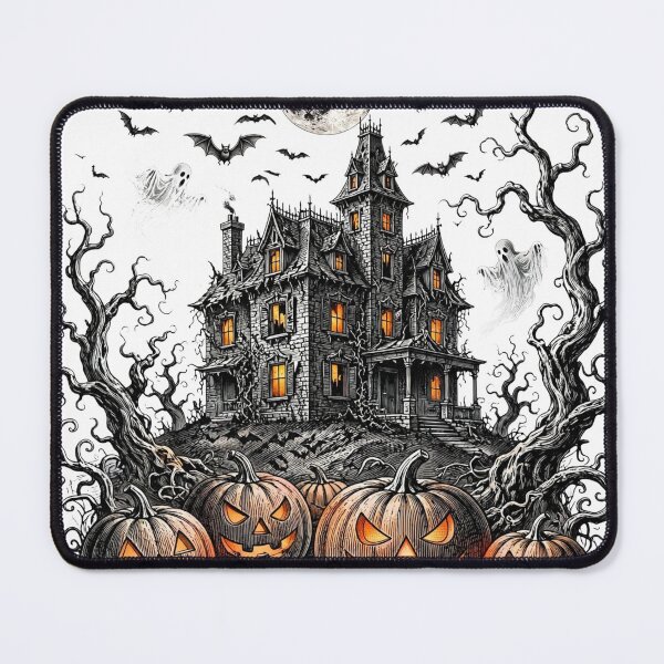 Item preview, Halloween Haunted House with Jack-o-Lanterns designed and sold by BloopyWorks.