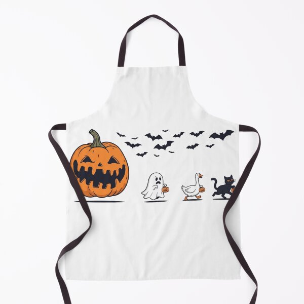 Item preview, Scary Pumpkin Chasing Ghost Goose Cat Halloween Funny Spooky designed and sold by VectorForge.