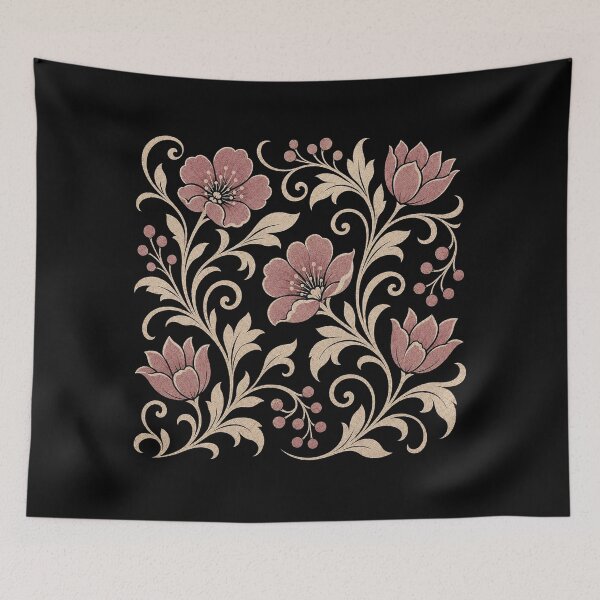 Item preview, Vintage Folk Floral Garden designed and sold by PetalGarden.