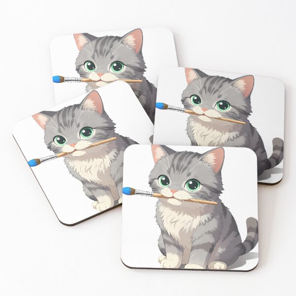 Item preview, Grey Tabby Paintbrush designed and sold by pumsquare.