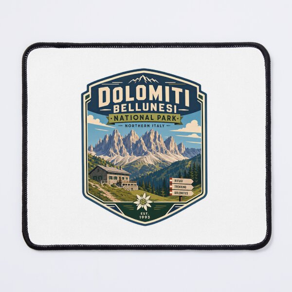 Item preview, Dolomiti Bellunesi National Park Northern Italy Rifugi Trekking Dolomites Est 1993 Mountain Hiking Traveler designed and sold by Simsimah26Parks.