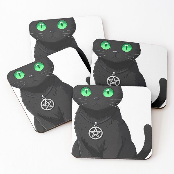 Item preview, Gothic Black Cat Pentagram Pendant designed and sold by IllumeInk.