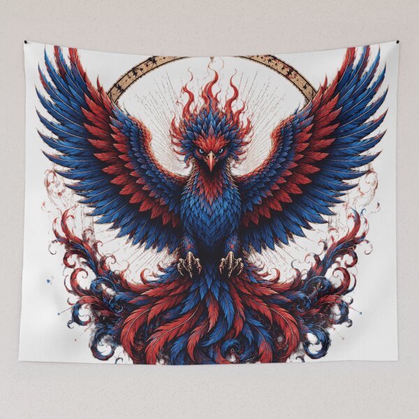 Item preview, Crimson Phoenix Rising | Vintage Retro Mythical Fire Bird T-Shirt designed and sold by nature's world.