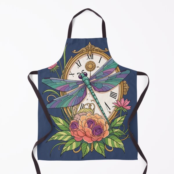 Item preview, Vintage Dragonfly with Antique Pocket Watch Clock and Floral Art designed and sold by BrownHorse90s.