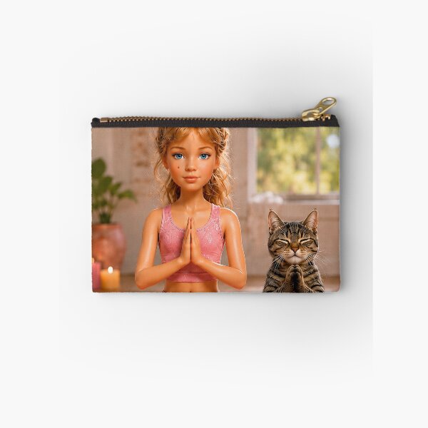 Item preview, Little Yogi Girl and Her Zen Cat designed and sold by Moxie-Cat-Universe.