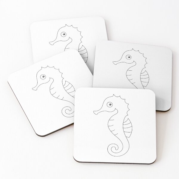 Artikelvorschau, Seepferdchen Elegant 2 Line Art Geschenk entworfen und verkauft von OneLine Studio.