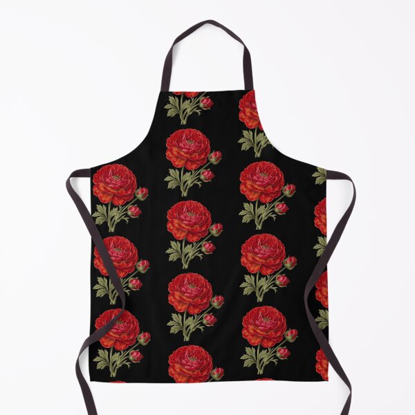 Item preview, Vintage Red Ranunculus Botanical Flower designed and sold by CF_VintageDesign.