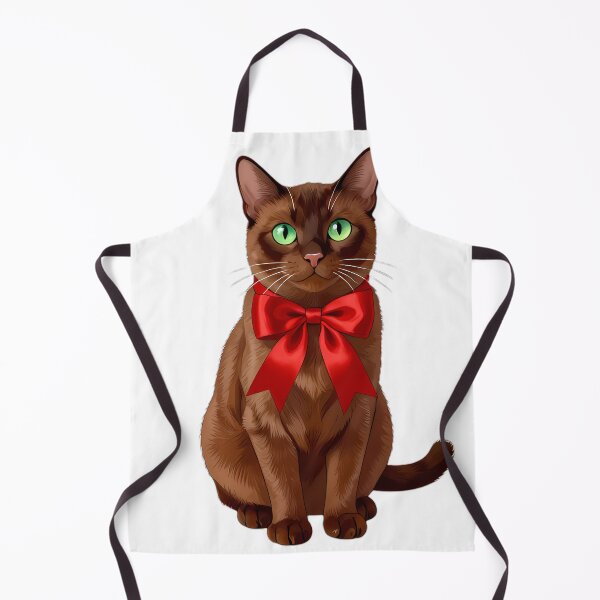 Item preview, Havana Brown Cat Scarlet Ribbon designed and sold by pumsquare.