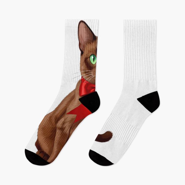 Item preview, Havana Brown Cat Scarlet Ribbon designed and sold by pumsquare.