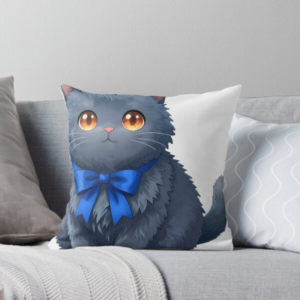 Item preview, Chartreux Cat Blue Ribbon designed and sold by pumsquare.