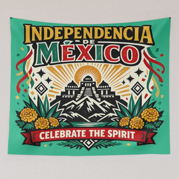 Item preview, Celebrate the Spirit Mexico Independence Vintage Mexican Heritage Graphic T-Shirt designed and sold by irfanshikh.
