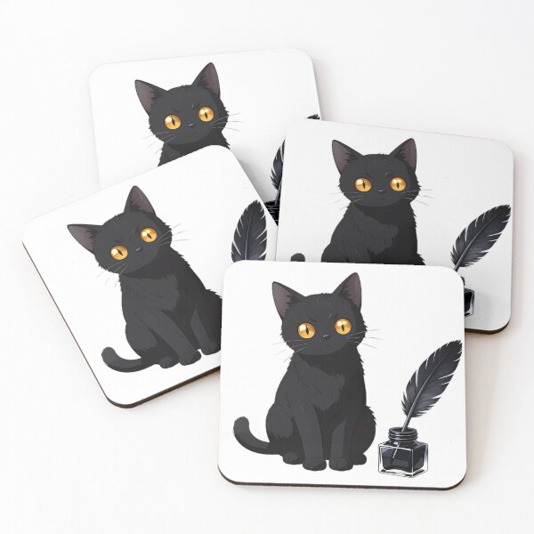 Item preview, Gothic Black Cat Ink Bottle Quill designed and sold by IllumeInk.