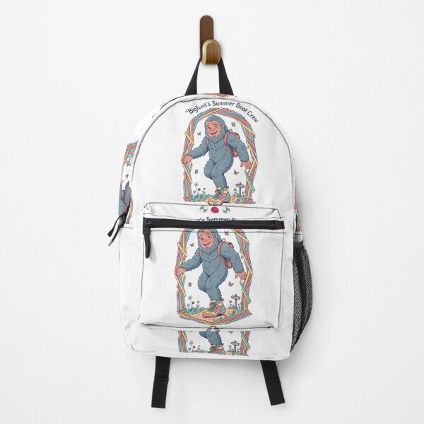 Item preview, "Bigfoot's Summer Boot Crew" - Cute Sasquatch Hiker & Butterflies designed and sold by Whimsy Trail Co.