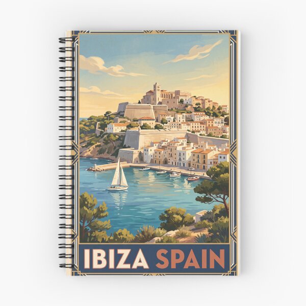 Item preview, Ibiza Spain Vintage Travel Poster – Dalt Vila Mediterranean Retro Art designed and sold by Bomax121.