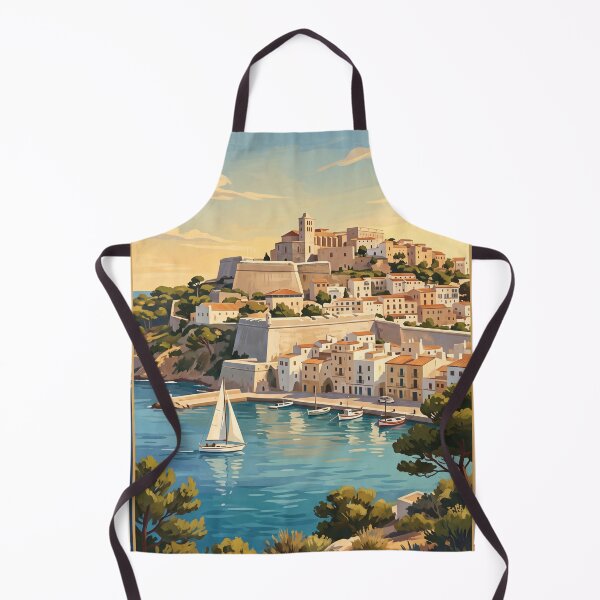 Item preview, Ibiza Spain Vintage Travel Poster – Dalt Vila Mediterranean Retro Art designed and sold by Bomax121.
