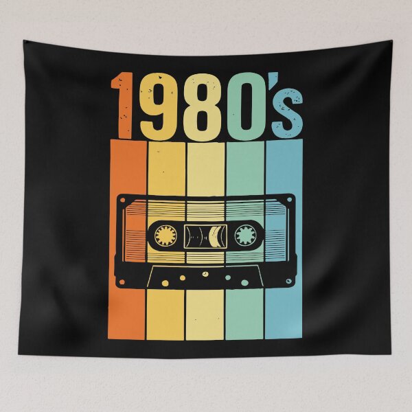 Item preview, Vintage 1980s Cassette Tape Retro Rainbow Stripes Graphic designed and sold by BrownHorse90s.