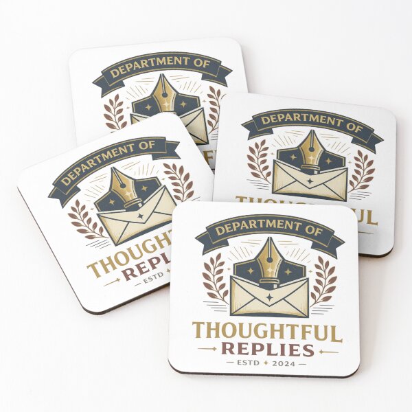 Item preview, Department of Thoughtful Replies – Vintage Pen Pal and Letter Writing Design designed and sold by Inky Accessories.