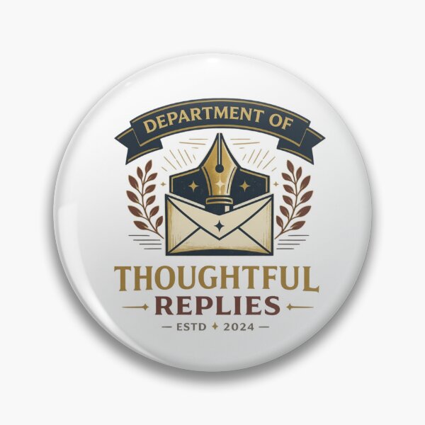 Item preview, Department of Thoughtful Replies – Vintage Pen Pal and Letter Writing Design designed and sold by Inky Accessories.