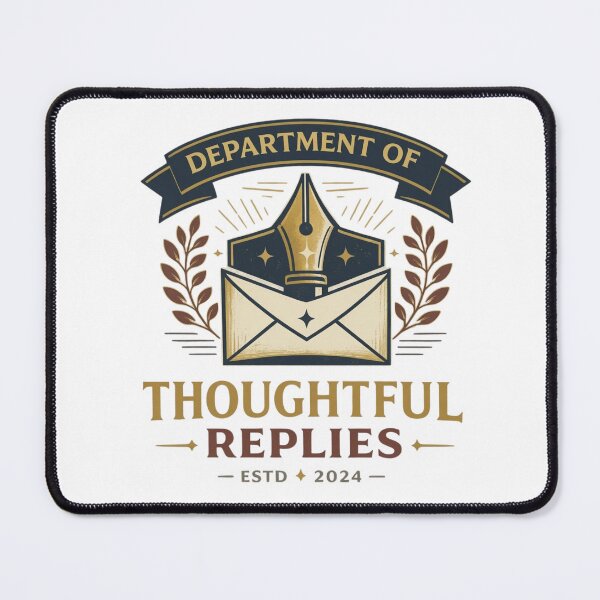 Item preview, Department of Thoughtful Replies – Vintage Pen Pal and Letter Writing Design designed and sold by Inky Accessories.