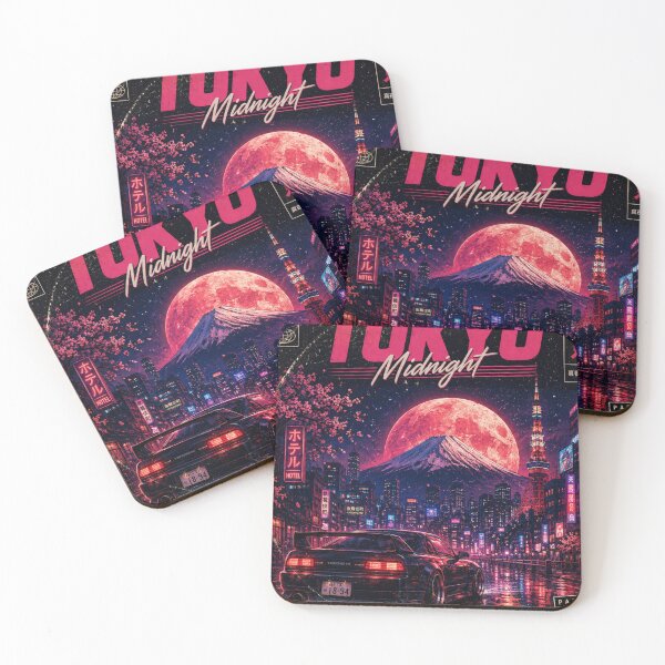 Item preview, Tokyo Midnight – Retro Synthwave Album Cover | JDM Street Art designed and sold by oatsupspace.