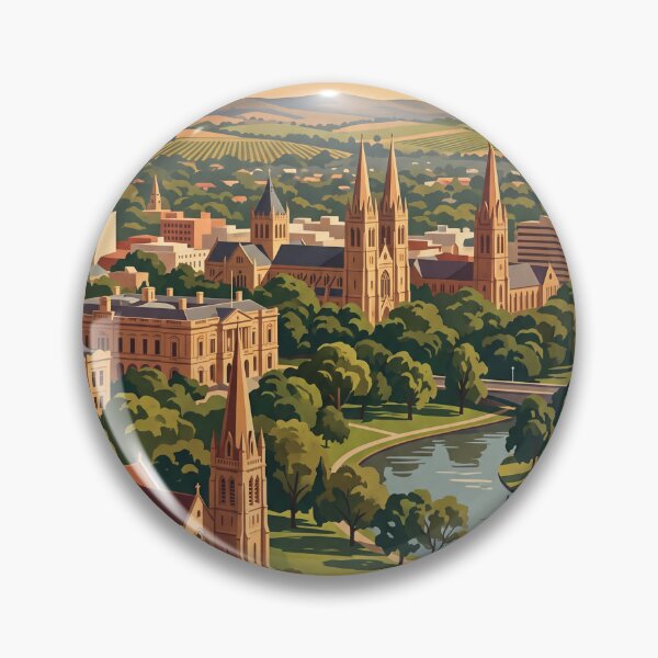 Item preview, Adelaide Australia Vintage Travel Poster – River Torrens & St Peter’s Cathedral designed and sold by Bomax121.