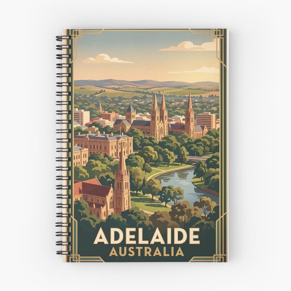 Item preview, Adelaide Australia Vintage Travel Poster – River Torrens & St Peter’s Cathedral designed and sold by Bomax121.