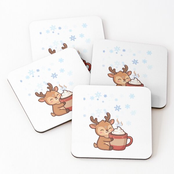 Item preview, Cute Christmas Reindeer Drinking Hot Cocoa designed and sold by     Sela Art .