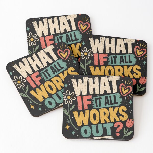 Item preview, What If It All Works Out? Positive Optimism Motivational Quote designed and sold by RetroMini2026.
