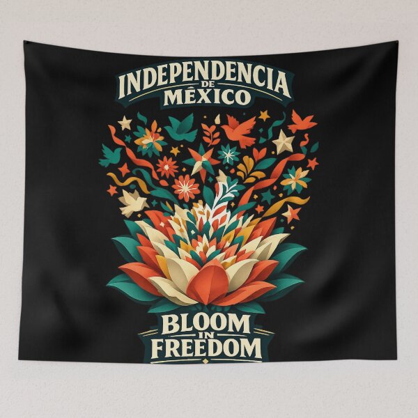 Item preview, Independencia de México Bloom in Freedom Floral Mexican Independence Day Art designed and sold by irfanshikh.