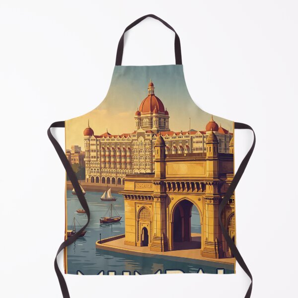 Item preview, Mumbai India Vintage Travel Poster – Gateway of India & Taj Mahal Palace designed and sold by Bomax121.