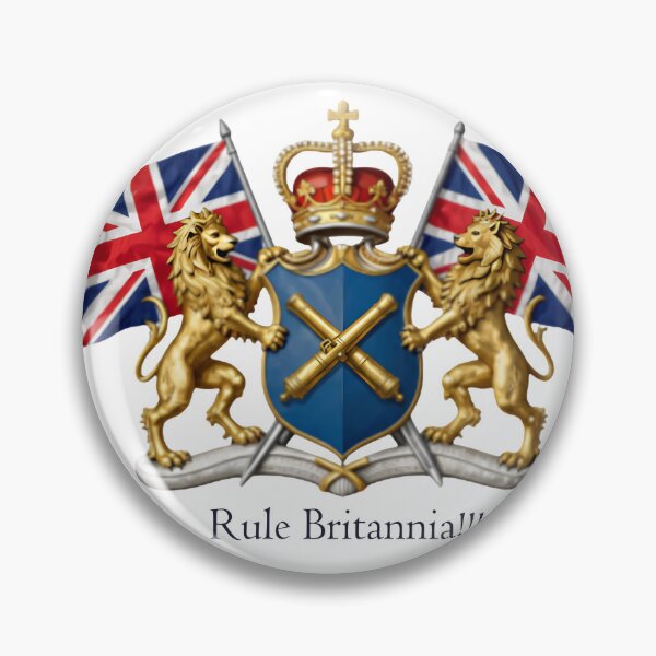 Item preview, Rule Britannia Royal Crest with Union Flags - Patriotic British Emblem designed and sold by The store under the battleship :).