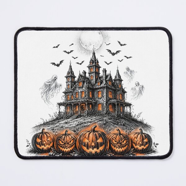 Item preview, Haunted Mansion - Vintage Gothic Halloween Night with Ghosts & Pumpkins designed and sold by BloopyWorks.