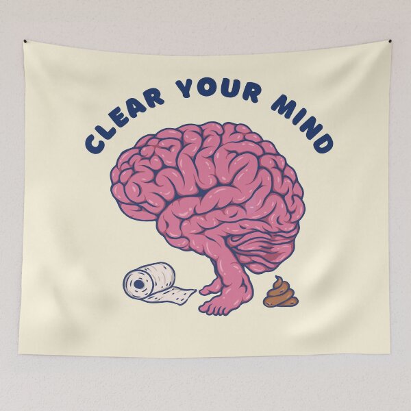 Item preview, Clear Your Mind Brain Pooping Joke designed and sold by DJava-ArtO.