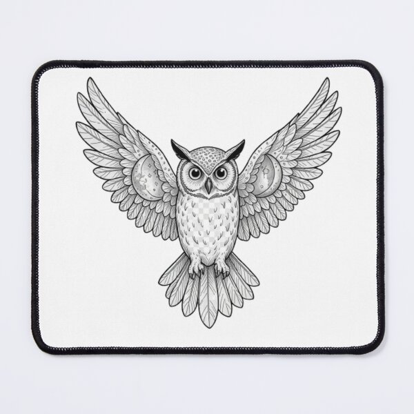 Item preview, Celestial Owl with Moon Phases | Mystical Bird Art designed and sold by JanjjaSoulInk.