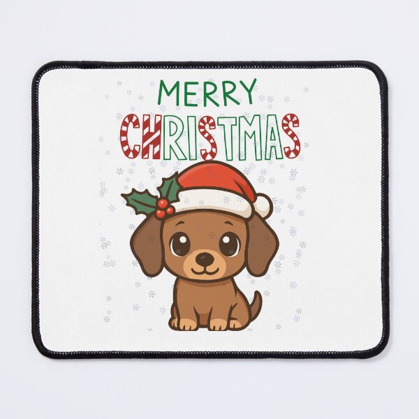 Item preview, Cute Christmas Puppy Wearing Santa Hat designed and sold by Sela Art .